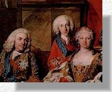 Felipe V, Luis e Isabel de Farnesio, destalle de la Familia de Felipe V de Van Loo