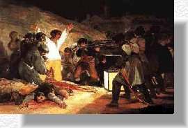 El Tres de Mayo de 1808, en Madrid: los fusilamientos en la Montaa del Principe Pio, Goya 1814, Oleo sobre tela, 266x345 cm. Museo del Prado (Madrid)
